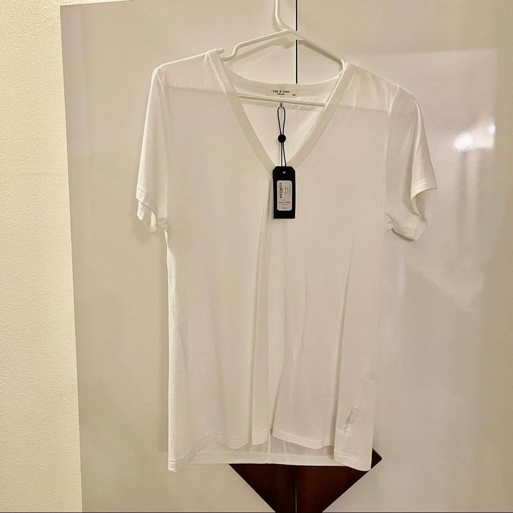 NWT Rag & Bone White V-Neck Short Sleeve Tee
